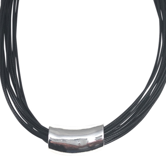 Pendant Necklace Black Cords w/Earrings - Picture 4 of 4